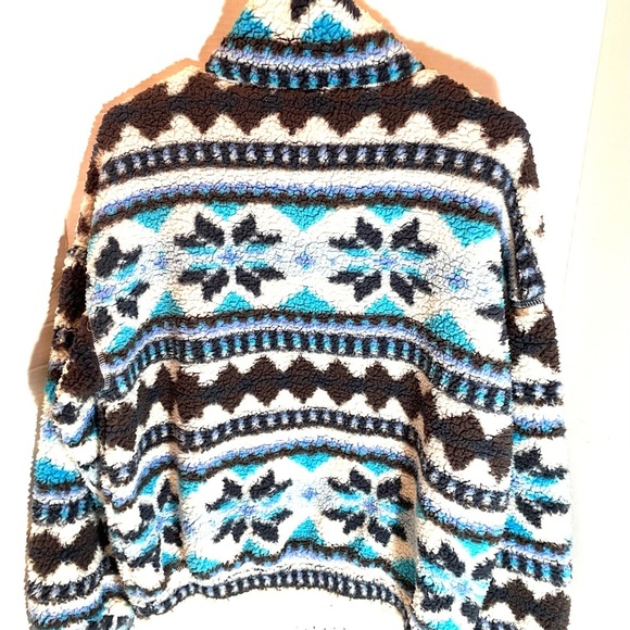 Aerie OFFLINE Cozy Nordic Snowflake Fleece Quarter Zip Pullover Size Large - Picture 15 of 15